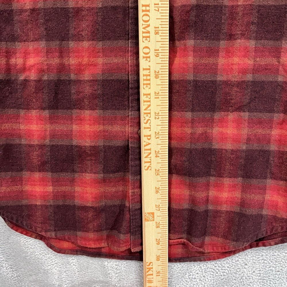 Pendleton Mason Shirt Mens L Red Plaid‎ Flannel Classic Long Sleeve Casual - Picture 8 of 9